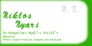 miklos nyari business card